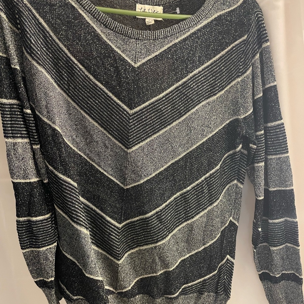 Black and Gray Striped Sweater